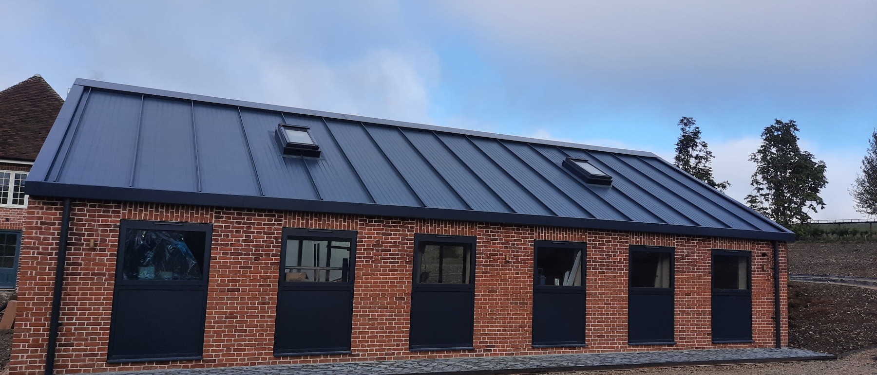 Residential steel roof and roofline